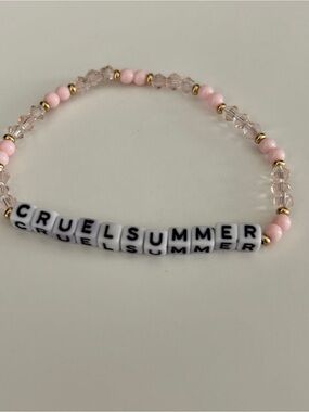 Cruel Summer Beaded Bracelet - Pink & Clear